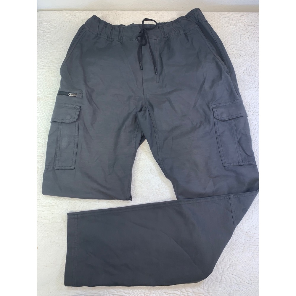 Lululemon Mens Cargo Pants Charcoal Gray Drawstring Elastic Waist Utility Jogger